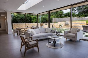 Open plan kitchen and dining space inside a SIPs self build home